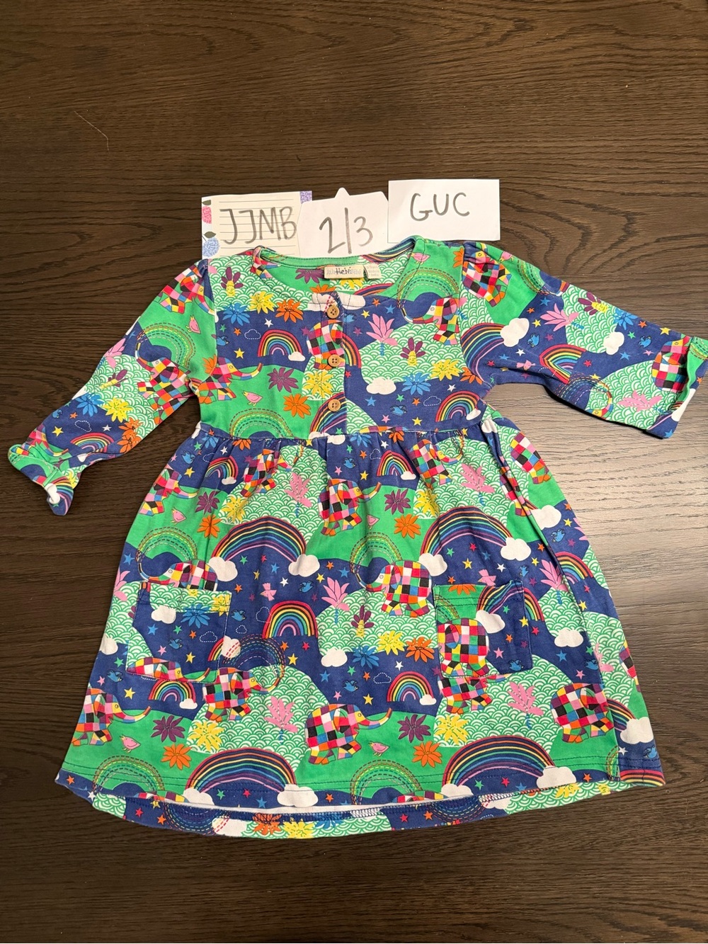 Jojo maman 2/3 Elmer print dress